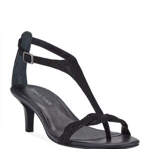 DONALD PLINER Kate Metallic Leather Braided‎ T-Strap Sandals Size 9.5